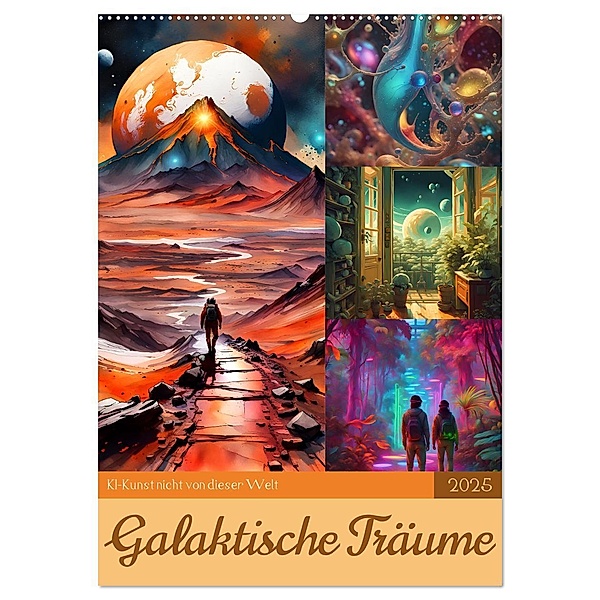 Galaktische Träume (Wandkalender 2025 DIN A2 hoch), CALVENDO Monatskalender, Calvendo, Christine aka stine1