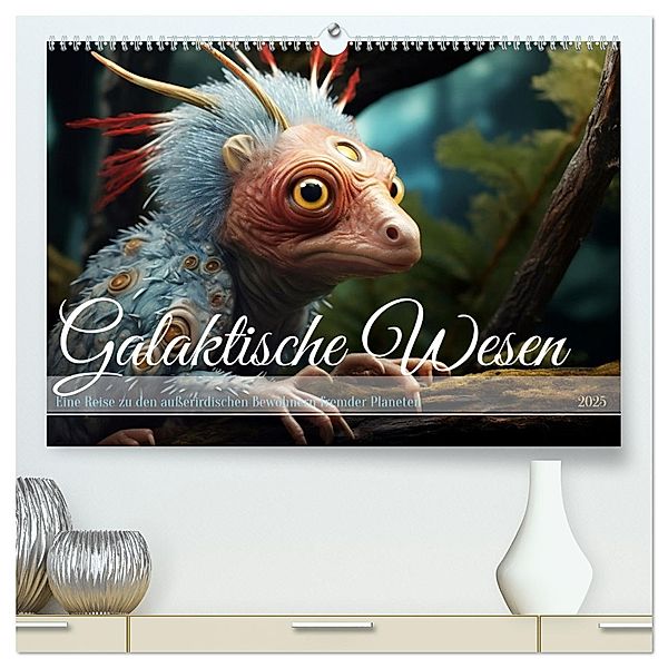 Galaktische Wesen (hochwertiger Premium Wandkalender 2025 DIN A2 quer), Kunstdruck in Hochglanz, Calvendo, Daniela Tapper