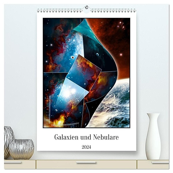 Galaxien und Nebulare (hochwertiger Premium Wandkalender 2024 DIN A2 hoch), Kunstdruck in Hochglanz, Simon Glimm