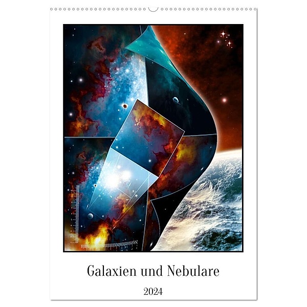 Galaxien und Nebulare (Wandkalender 2024 DIN A2 hoch), CALVENDO Monatskalender, Simon Glimm