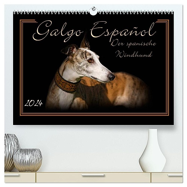 Galgo Español 2024- Der spanische Windhund (hochwertiger Premium Wandkalender 2024 DIN A2 quer), Kunstdruck in Hochglanz, Andrea Redecker