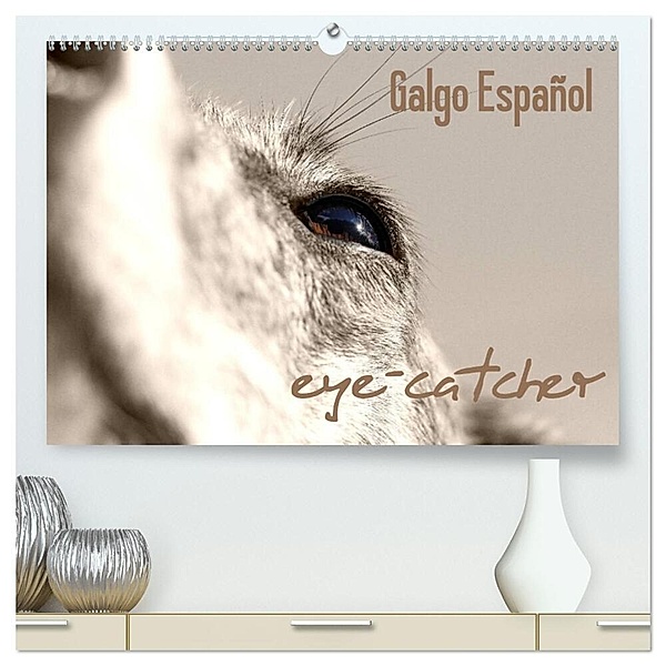 Galgo eye-catcher (hochwertiger Premium Wandkalender 2024 DIN A2 quer), Kunstdruck in Hochglanz, Andrea Redecker