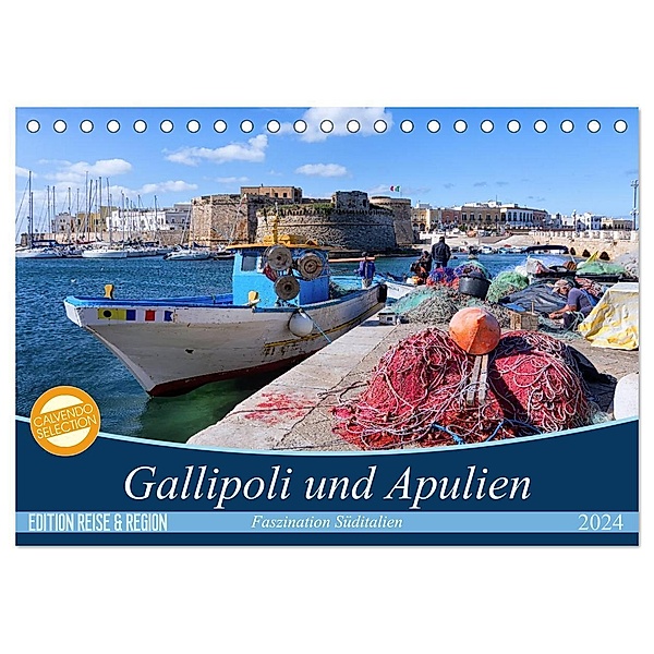 Gallipoli und Apulien - Faszination Süditalien (Tischkalender 2024 DIN A5 quer), CALVENDO Monatskalender, Martina Schikore