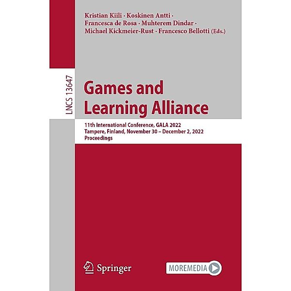 Games and Learning Alliance / Lecture Notes in Computer Science Bd.13647