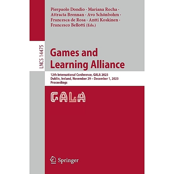 Games and Learning Alliance / Lecture Notes in Computer Science Bd.14475