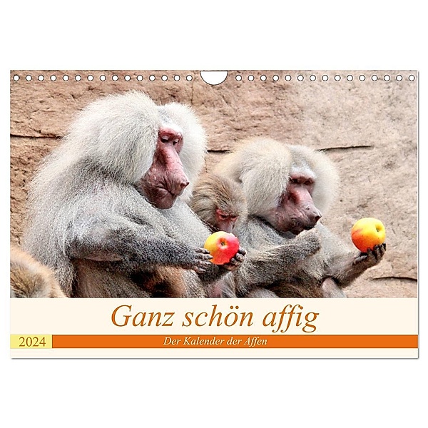 Ganz schön affig - Der Kalender der Affen (Wandkalender 2024 DIN A4 quer), CALVENDO Monatskalender, Arno Klatt