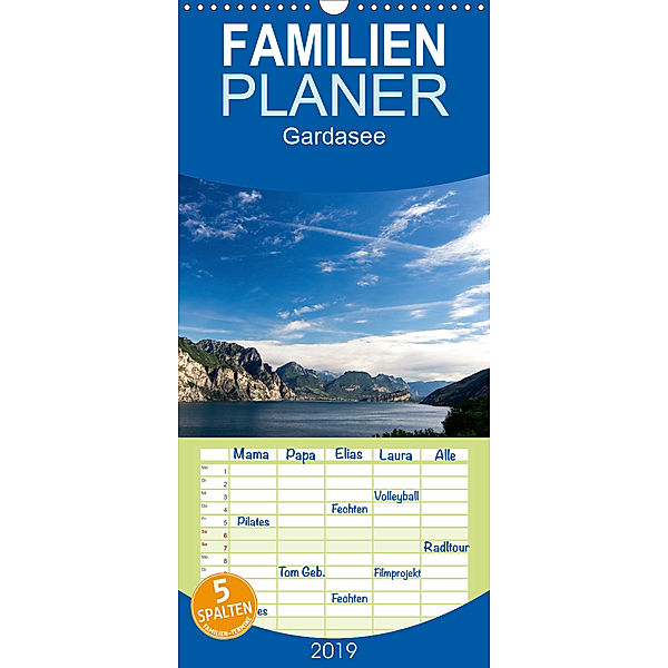 Gardasee - Familienplaner hoch (Wandkalender 2019 , 21 cm x 45 cm, hoch), Thomas Kuehn