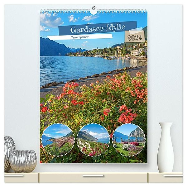 Gardasee-Idylle 2024 (hochwertiger Premium Wandkalender 2024 DIN A2 hoch), Kunstdruck in Hochglanz, SusaZoom