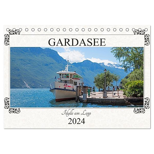Gardasee - Idylle am Lago 2024 (Tischkalender 2024 DIN A5 quer), CALVENDO Monatskalender, SusaZoom