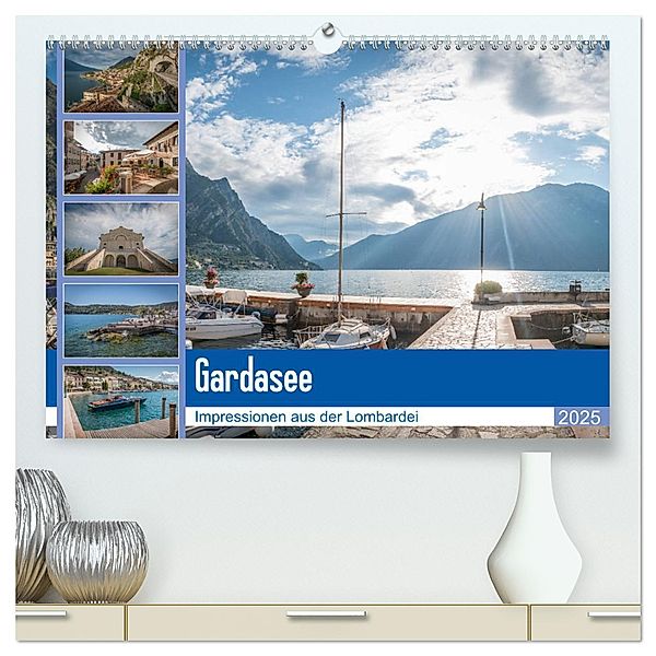 Gardasee - Impressionen aus der Lombardei (hochwertiger Premium Wandkalender 2025 DIN A2 quer), Kunstdruck in Hochglanz, Calvendo, Stefan Mosert