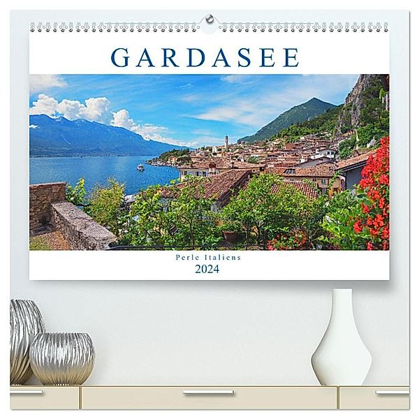 Gardasee - Perle Italiens 2024 (hochwertiger Premium Wandkalender 2024 DIN A2 quer), Kunstdruck in Hochglanz, SusaZoom