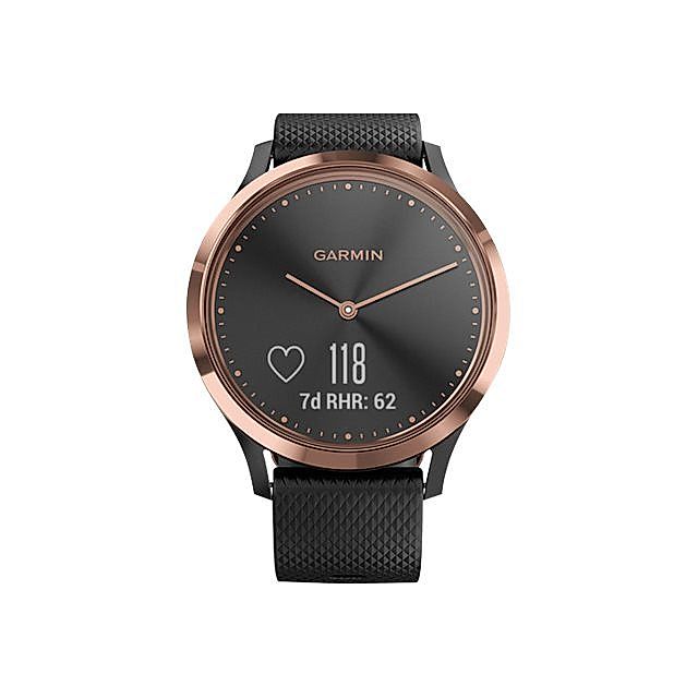 GARMIN vivomove HR Sport schwarz rosegold mit schwarzem Silikonarmband S M  modische Hybrid-Smartwatch mit Touchscreen | Weltbild.de