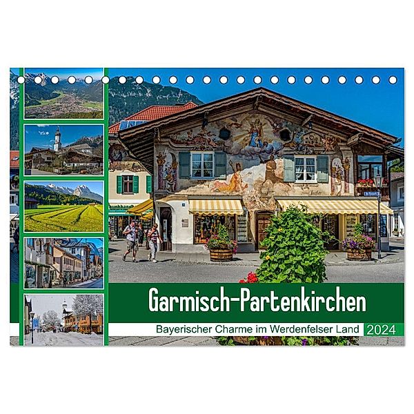 Garmisch-Partenkirchen - Bayerischer Charme im Werdenfelser Land (Tischkalender 2024 DIN A5 quer), CALVENDO Monatskalender, Dieter Wilczek