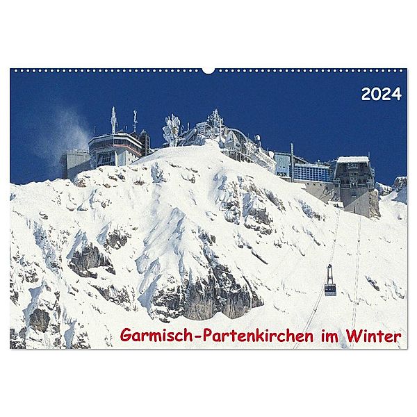 Garmisch-Partenkirchen im Winter (Wandkalender 2024 DIN A2 quer), CALVENDO Monatskalender, Arno Layer