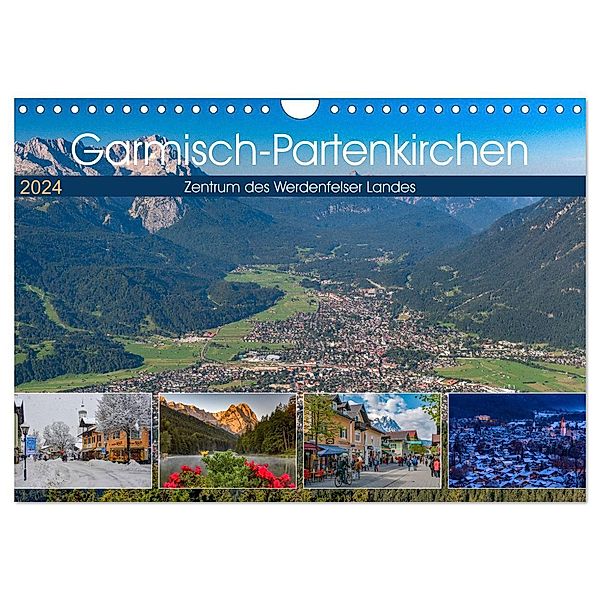 Garmisch-Partenkirchen - Zentrum des Werdenfelser Landes (Wandkalender 2024 DIN A4 quer), CALVENDO Monatskalender, Dieter-M. Wilczek