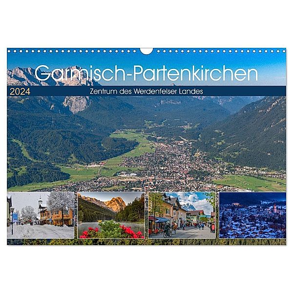 Garmisch-Partenkirchen - Zentrum des Werdenfelser Landes (Wandkalender 2024 DIN A3 quer), CALVENDO Monatskalender, Dieter-M. Wilczek