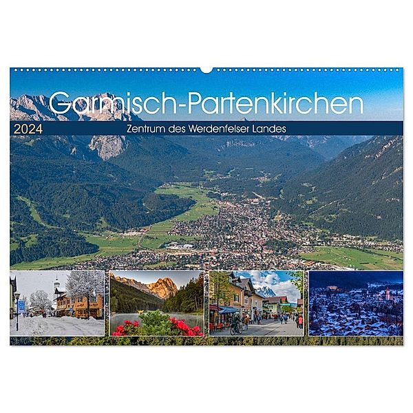 Garmisch-Partenkirchen - Zentrum des Werdenfelser Landes (Wandkalender 2024 DIN A2 quer), CALVENDO Monatskalender, Dieter-M. Wilczek