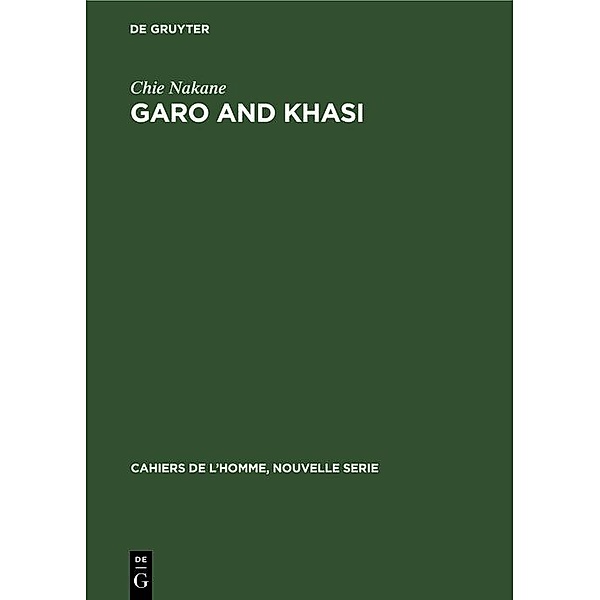 Garo and Khasi, Chie Nakane
