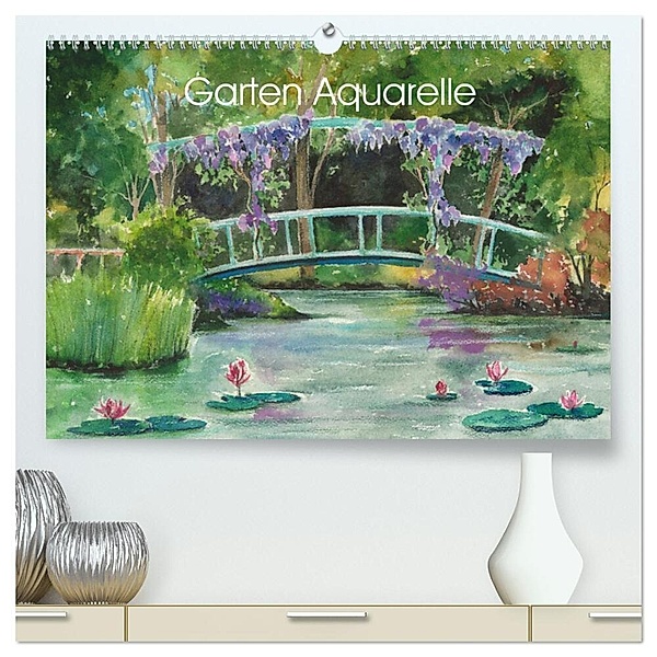 Garten Aquarelle (hochwertiger Premium Wandkalender 2024 DIN A2 quer), Kunstdruck in Hochglanz, Jitka Krause