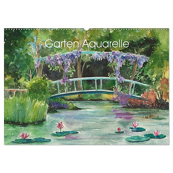 Garten Aquarelle (Wandkalender 2024 DIN A2 quer), CALVENDO Monatskalender, Jitka Krause