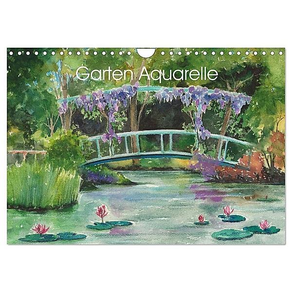 Garten Aquarelle (Wandkalender 2024 DIN A4 quer), CALVENDO Monatskalender, Jitka Krause
