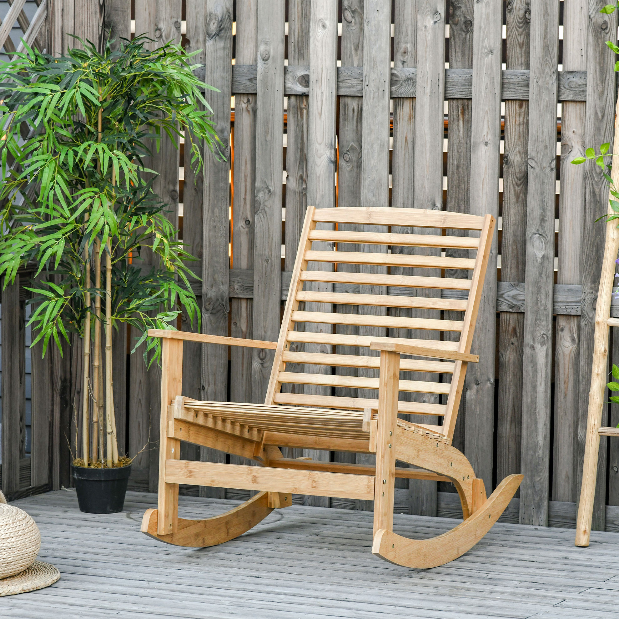 Garten Schaukelstuhl aus Bambus Farbe: weiß | Weltbild.de