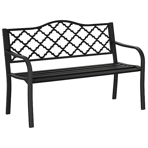 Gartenbank mit offener Rückenlehne für ein angenehmes Sitzgefühl schwarz (Farbe: schwarz)
