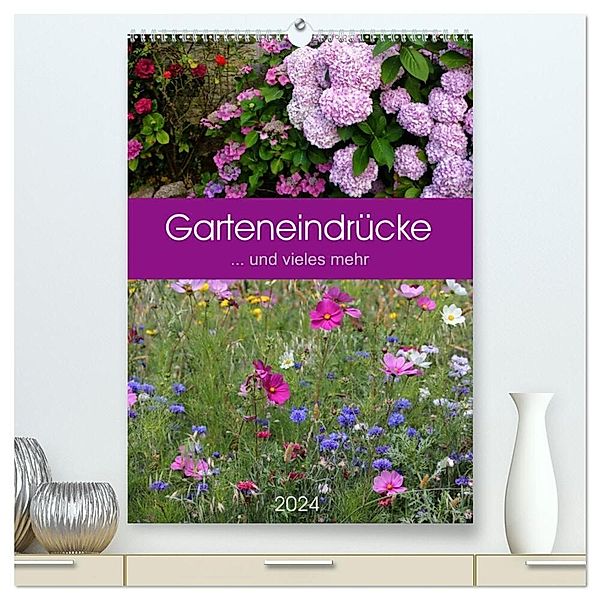 Garteneindrücke (hochwertiger Premium Wandkalender 2024 DIN A2 hoch), Kunstdruck in Hochglanz, Manuela Falke