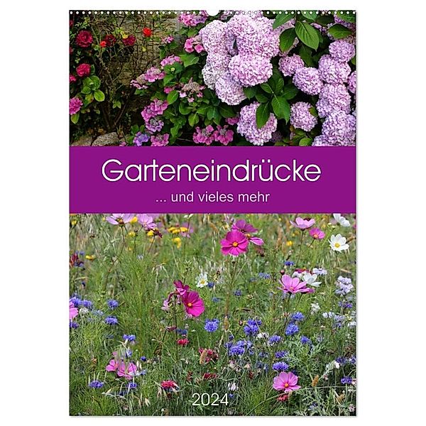 Garteneindrücke (Wandkalender 2024 DIN A2 hoch), CALVENDO Monatskalender, Manuela Falke