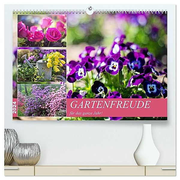 Gartenfreude für das ganze Jahr! (hochwertiger Premium Wandkalender 2024 DIN A2 quer), Kunstdruck in Hochglanz, Rose Hurley