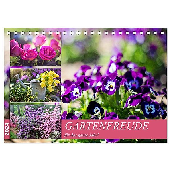 Gartenfreude für das ganze Jahr! (Tischkalender 2024 DIN A5 quer), CALVENDO Monatskalender, Rose Hurley