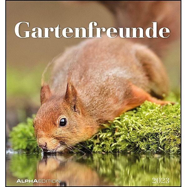 Gartenfreunde 2023 - Postkartenkalender 16x17 cm - Tiere - zum Aufstellen oder Aufhängen - Monatskalendarium - Gadget -