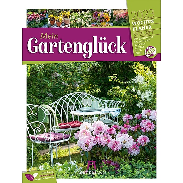 Gartenglück - Wochenplaner Kalender 2023, Friedrich Strauß, Ackermann Kunstverlag