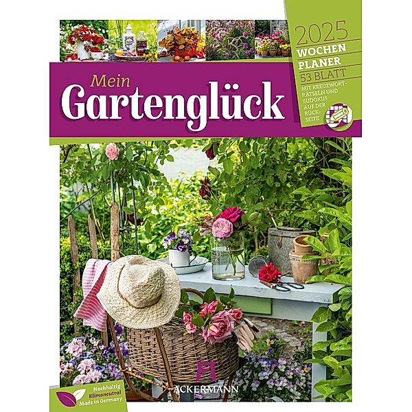 Gartenglück - Wochenplaner Kalender 2025, Ackermann Kunstverlag