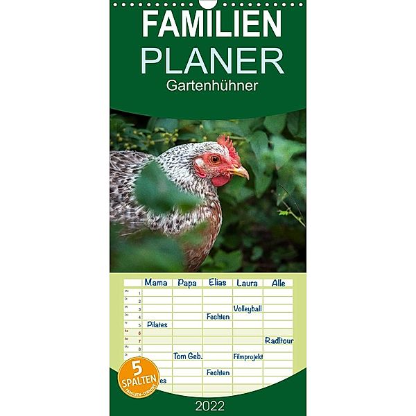 Gartenhühner - Familienplaner hoch (Wandkalender 2022 , 21 cm x 45 cm, hoch), Britta Ohm