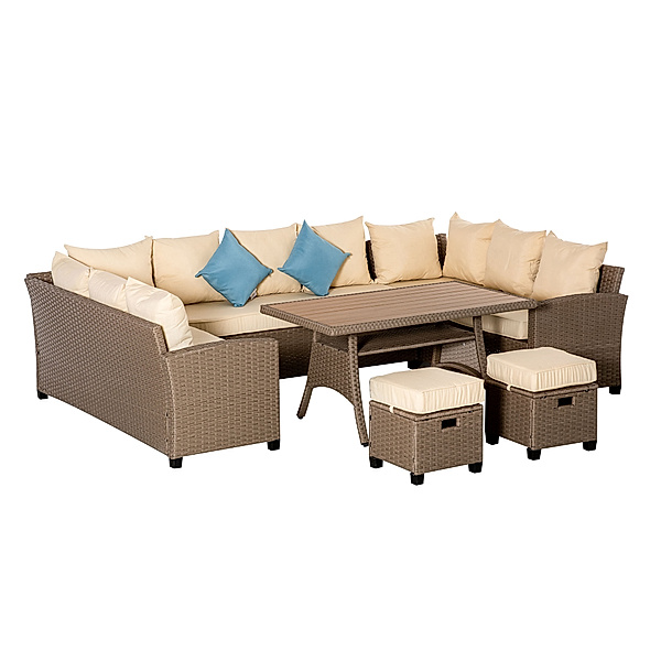 Gartenmöbel Set bestehend aus 6 Teilen braun (Farbe: braun)