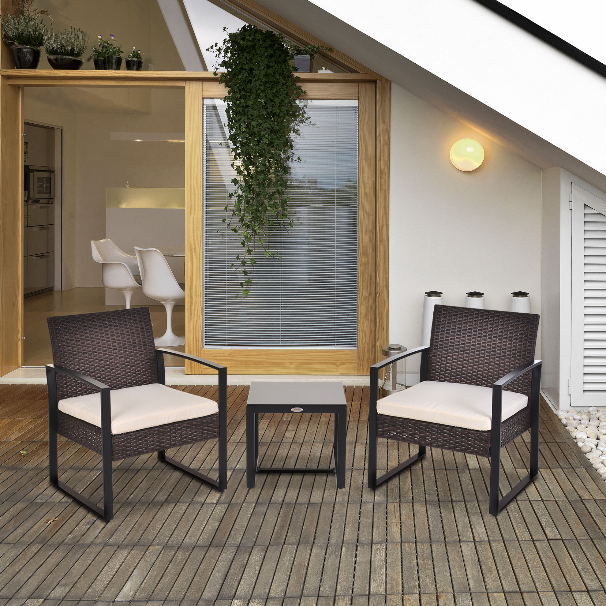 Gartenmöbel-Set mit Armlehne braun Farbe: braun, creme | Weltbild.de
