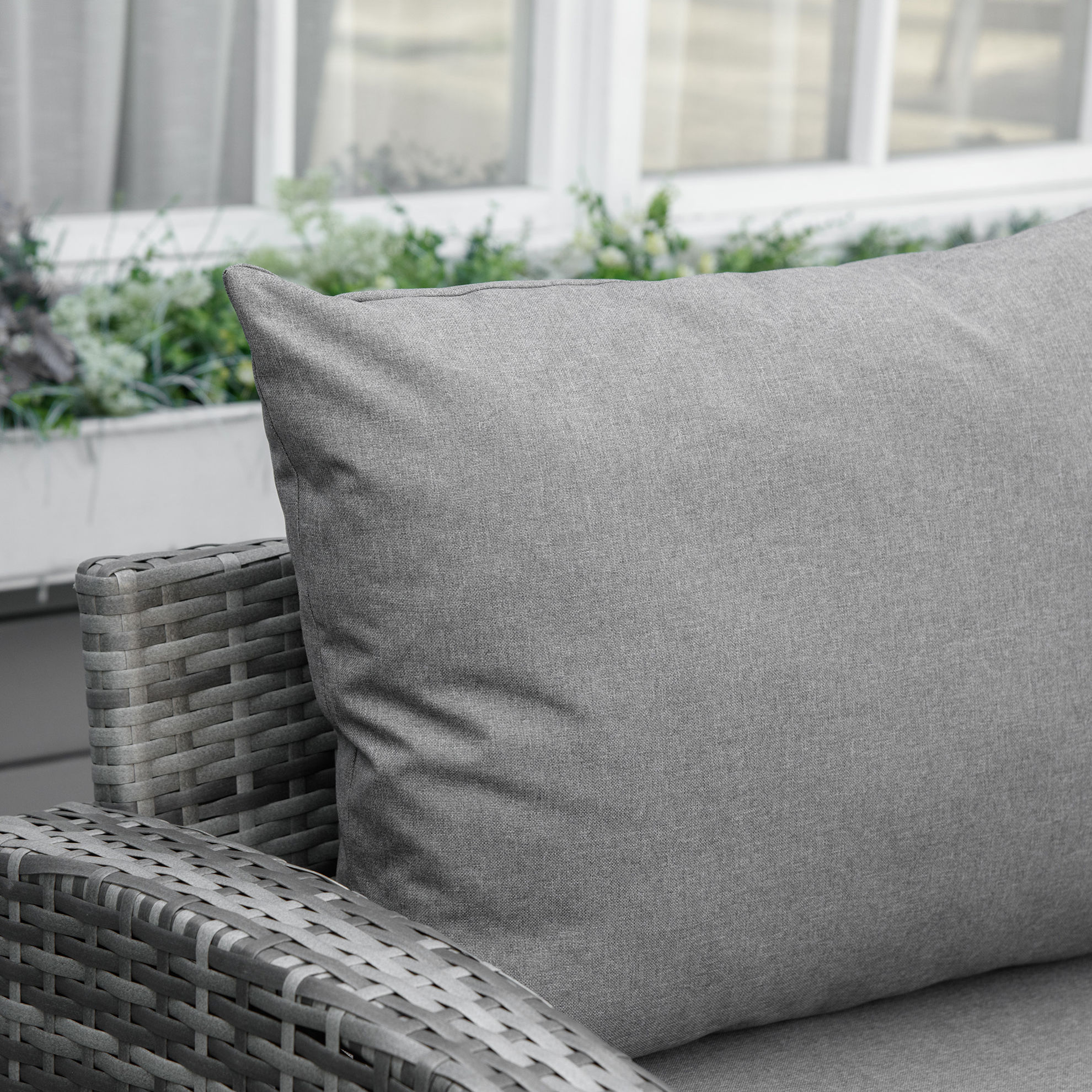 Gartenmöbel Set mit Hocker grau Farbe: grau | Weltbild.de