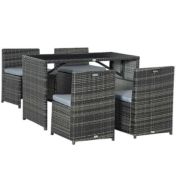 Gartenmöbel Set mit kompaktem Design grau (Farbe: grau)