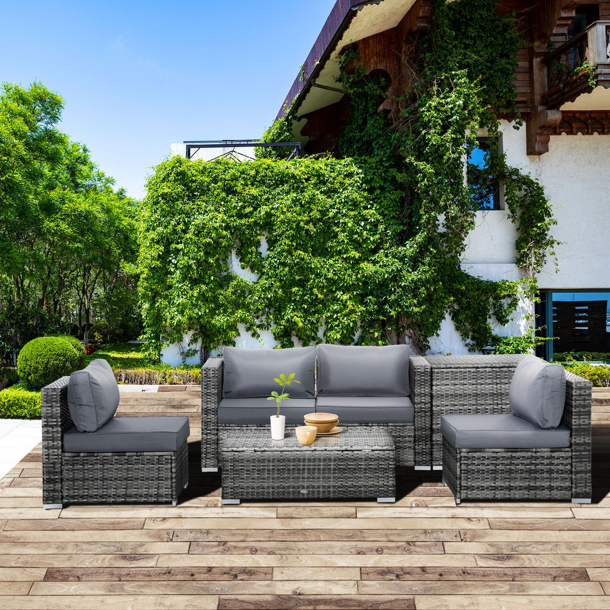Gartenmöbel Set mit Stauraum Farbe: grau bestellen | Weltbild.de