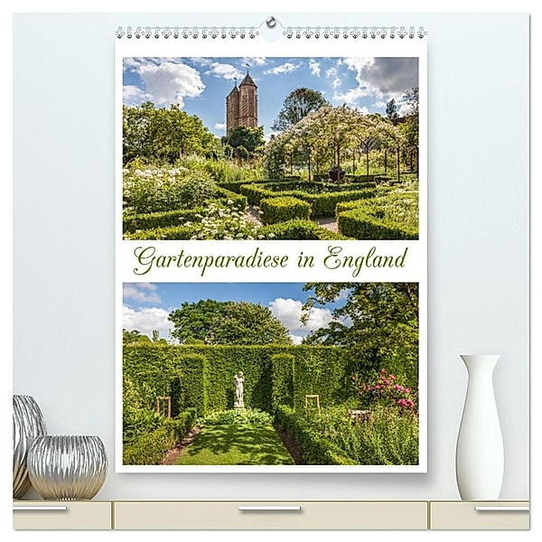 Gartenparadiese in England (hochwertiger Premium Wandkalender 2024 DIN A2 hoch), Kunstdruck in Hochglanz, Christian Müringer