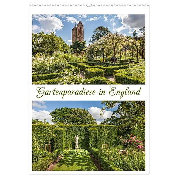 Gartenparadiese in England (Wandkalender 2024 DIN A2 hoch), CALVENDO Monatskalender, Christian Müringer