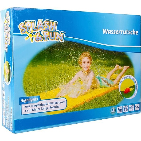 Splash & Fun Gartenspielzeug WASSERRUTSCHE in gelb
