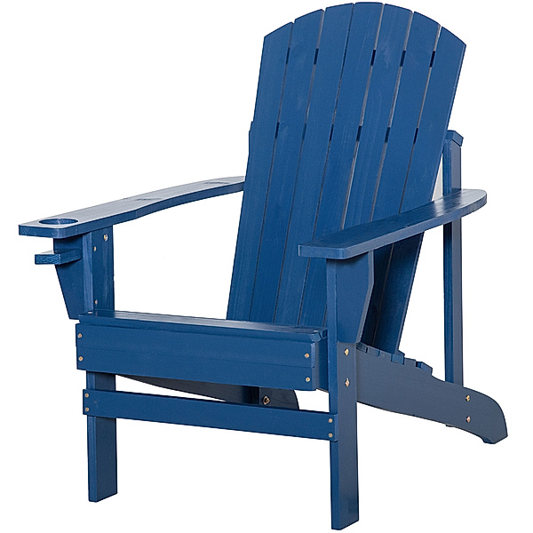 Gartenstuhl aus Massivholz (Farbe: blau)
