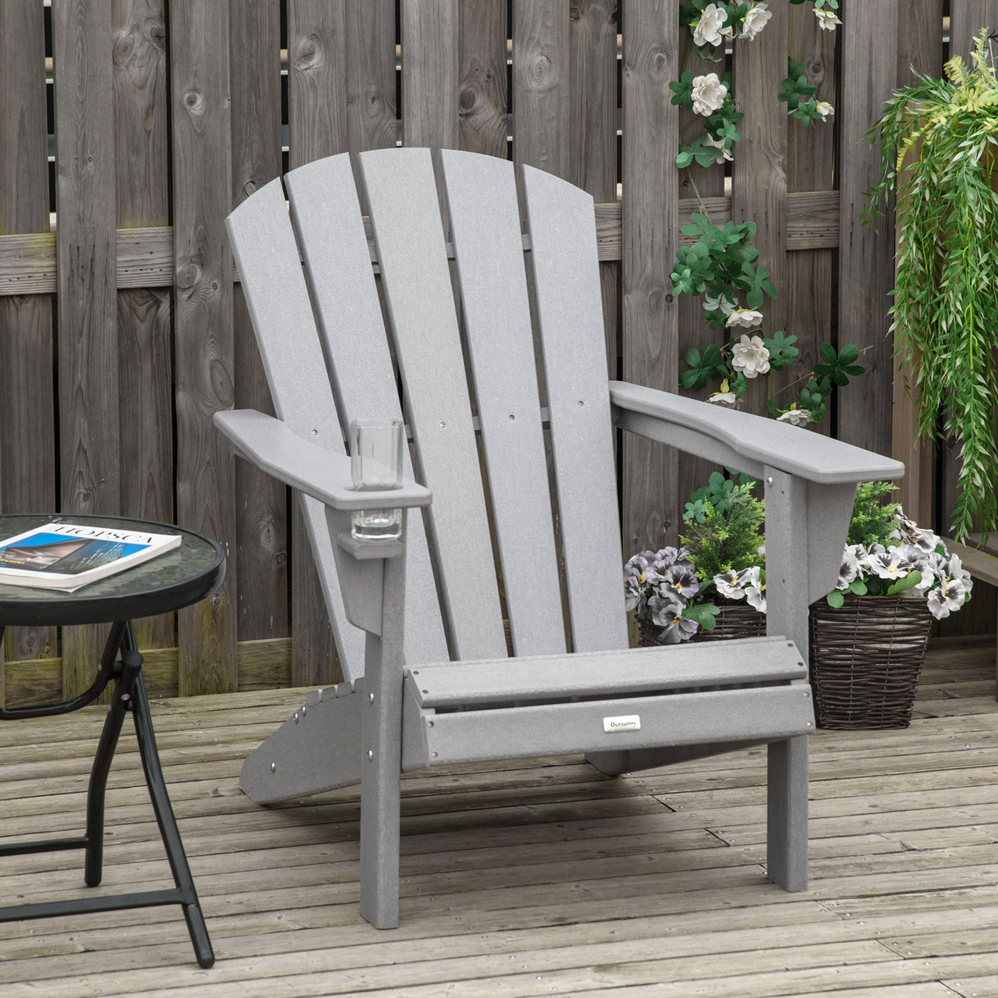 Gartenstuhl mit Becherhalter grau Farbe: grau online kaufen - Orbisana