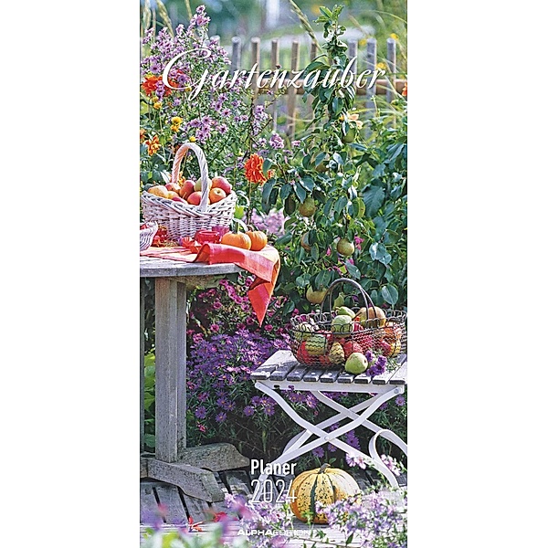 Gartenzauber 2024 - Streifenplaner 22 x 45 cm - Wandplaner mit 3 Spalten - viel Platz für Notizen - Gartenkalender - Gärten und Parks - Naturkalender