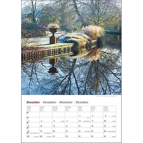 Gartenzauber Kalender 2023. Wandkalender mit 12 prachtvollen Fotos schöner Gärten. Farbenprächtiger Bildkalender für die