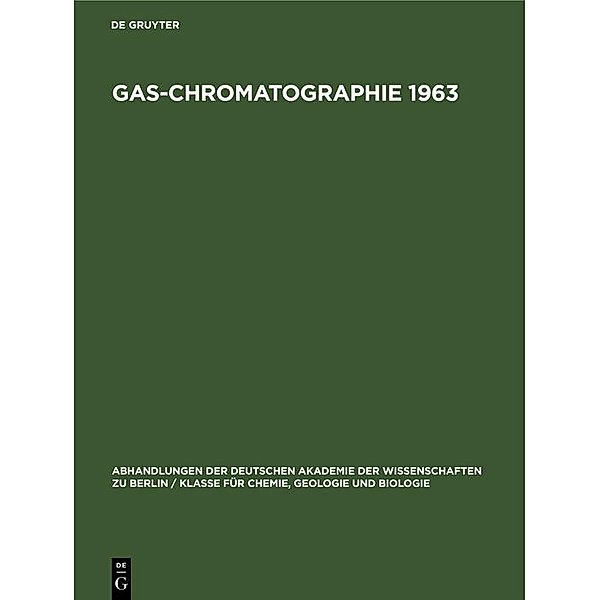 Gas-Chromatographie 1963