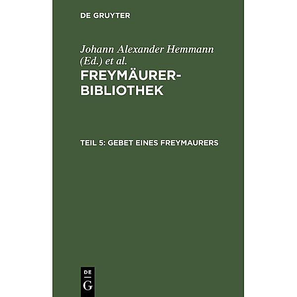 Gebet eines Freymaurers