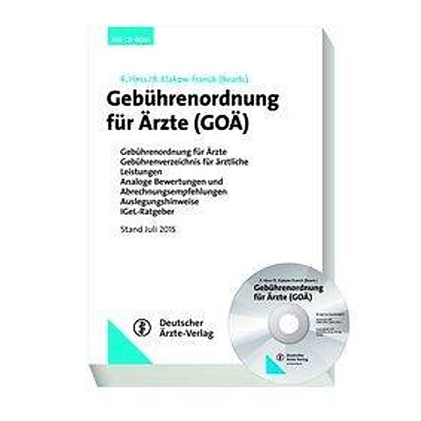 Gebührenordnung für Ärzte (GOÄ), m. CD-ROM